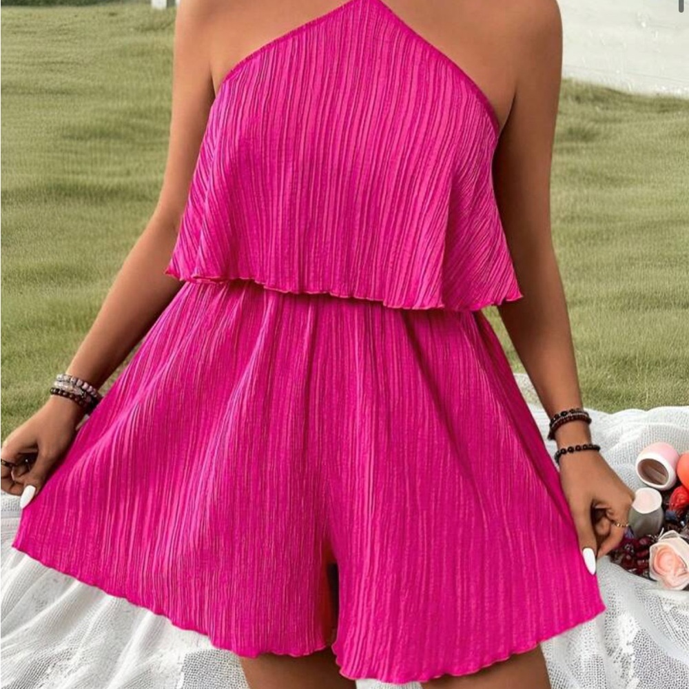 SHEIN Fuchsia Halter Romper